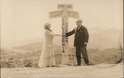 State Line - California and Oregon "Where Oregon and California Meet" Hilt, CA Postcard Postcard Postcard