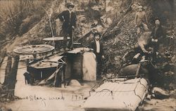 Stagecoach Wreck 1907 Deadwood Creek Postcard