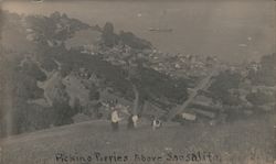 Picking Poppies Above Sausalito California Postcard Postcard Postcard