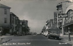 Looking Along Bridgeway Blvd. Sausalito, CA Postcard Postcard Postcard