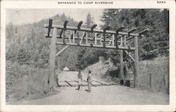 Entrance to Camp Riverside Postcard