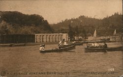 M.C. Burke's Boat and Bath House Guerneville, CA Postcard Postcard Postcard