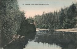 Russian River Above Guerneville, Cal. California Postcard Postcard Postcard