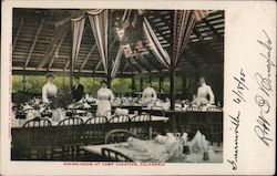 Dining Room at Camp Vacation Postcard