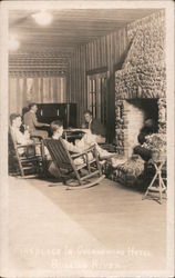 Fireplace in Guernewood Hotel Russian River Postcard