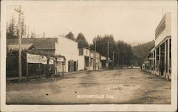 An Empty Main Street Guerneville, CA Postcard Postcard Postcard