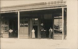 The Bank and Roomdale Store,  Amy Bagley in Doorway Postcard