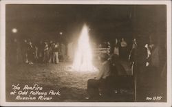 The Bonfire at Odd Fellows Park Guerneville, CA Postcard Postcard Postcard