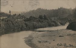 A River Bend and River Bank Guerneville, CA Postcard Postcard Postcard