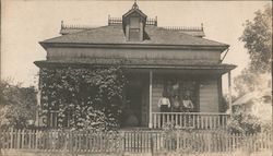 Older House with people on porch Guerneville, CA Postcard Postcard Postcard