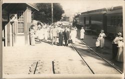 People at the R.R. Station Guerneville, CA Postcard Postcard Postcard