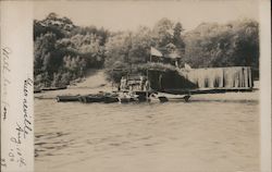 A Dock with Several Canoes Guerneville, CA Postcard Postcard Postcard