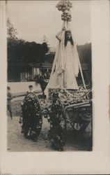 A Woman with a Large Head Piece Guerneville, CA Postcard Postcard Postcard