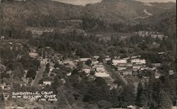 Birds Eye View Guerneville, CA Postcard Postcard Postcard