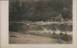 Kids Splashing in the River Guerneville, CA Postcard Postcard Postcard