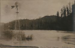 Windpump along River Postcard