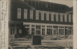 A Building Being Torn Down Postcard