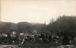 Birds Eye View of Guerneville, Cal. Postcard