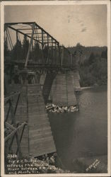 Big R.R. Bridge Across the Russian River Between R.R. Heights and Monte Rio Postcard