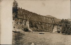 A Railroad Bridge over the River Guerneville, CA Postcard Postcard Postcard