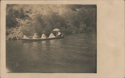 Five People in a Canoe Guerneville, CA Postcard Postcard Postcard