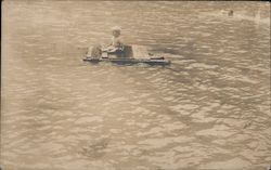 A Small Child on a Wooden Raft Guerneville, CA Postcard Postcard Postcard