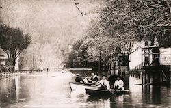 People Using Boats in the Street During the Flood Guerneville, CA Postcard Postcard Postcard