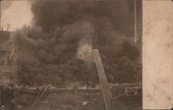 Black Smoke Near a Boat Guerneville, CA Postcard Postcard Postcard