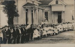 School Children Lined up Outside a School House Guerneville, CA Postcard Postcard Postcard