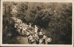 A Parade of People Playing Instruments and Holding Flags Guerneville, CA Postcard Postcard Postcard