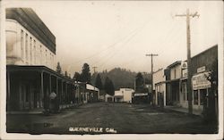 An Empty Downtown Guerneville, CA Postcard Postcard Postcard