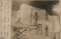 Four Men Working in a Warehouse Guerneville, CA Postcard Postcard Postcard