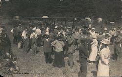 Locals Congregate Around a Biplane - July 5th, 1919 Guerneville, CA Postcard Postcard Postcard