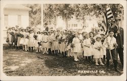 A Line of Little Girls Holding Flowers Guerneville, CA Postcard Postcard Postcard