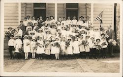 School Children Standing on Stairs in Front of a School Guerneville, CA Postcard Postcard Postcard