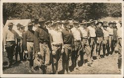 Several Boys Wearing Hats Lined up in a Field Guerneville, CA Postcard Postcard Postcard