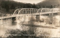 High Water Bridge Over the Russian River Postcard