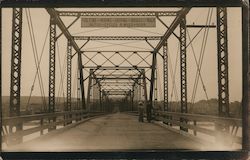 Two People Standing on a Large Bridge Guerneville, CA Postcard Postcard Postcard