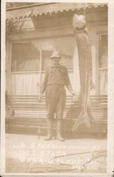 180 lb. Sturgeon Caught By H.A. Stagg Postcard