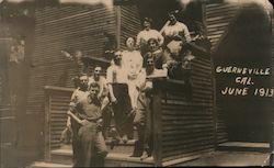 A Group of People Standing on a Set of Stairs Guerneville, CA Postcard Postcard Postcard