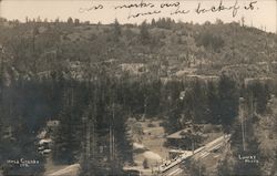 A Birdseye View of a Mountain and Houses Guerneville, CA Postcard Postcard Postcard