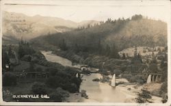 An Aerial View of Guerneville, Cal. California Postcard Postcard Postcard