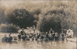 A Large Group of People in the River Guerneville, CA Postcard Postcard Postcard