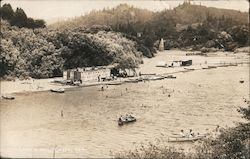 People Boating in the River Postcard