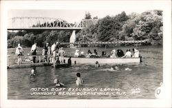 Motor Boat Excursion Leaving Johnson's Beach Guerneville, CA Postcard Postcard Postcard