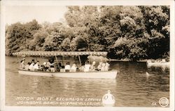 Motor Boar Excursion Leaving Johnson's Beach Guerneville, CA Postcard Postcard Postcard