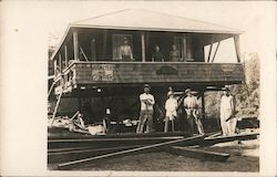 Men with Tools Standing in Front of a Building Guerneville, CA Postcard Postcard Postcard