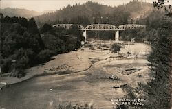 A River and Bridge View Guerneville, CA Postcard Postcard Postcard