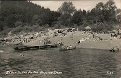 Beach Scene On the Russian River Guerneville, CA Postcard Postcard Postcard