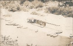 Boats on the River Bank Guerneville, CA Postcard Postcard Postcard